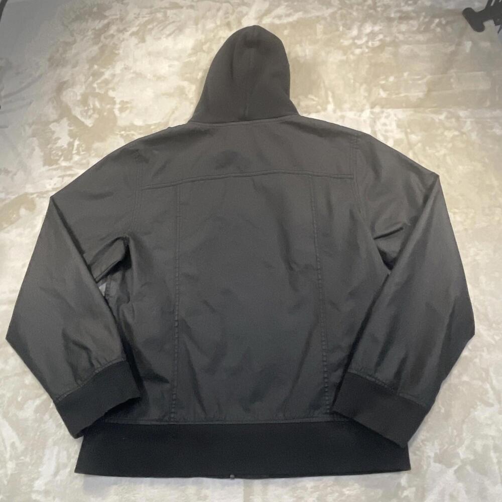 EMPYRE Clothing Company Mens Full Zip Utility Black Bomber Jacket w/ Hoodie Sz L - Picture 13 of 13